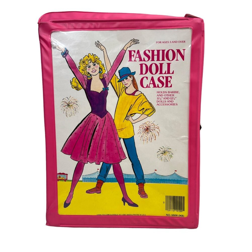 Vintage Tara Toy Fashion Doll Case Holds Barbie and Accessories Pink Storage